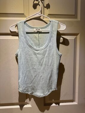 Light Mint Ribbed Scoop Tank Top